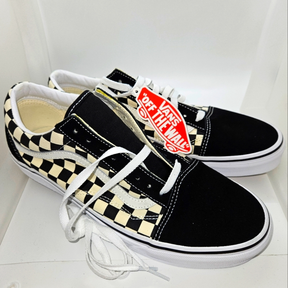 Mens Vans Old Skool Black and White Check Size 11